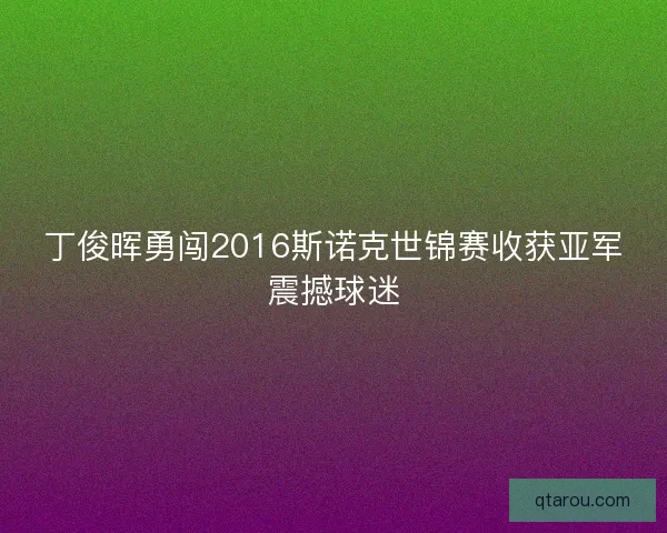 丁俊晖勇闯2016斯诺克世锦赛收获亚军震撼球迷
