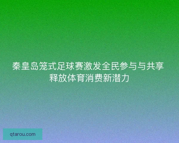 秦皇岛笼式足球赛激发全民参与与共享 释放体育消费新潜力 秦皇岛笼式足球赛激发全民参与与共享 释放体育消费新潜力